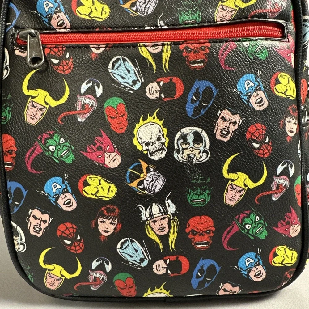 Loungefly Marvel 80th Anniversary Mini Backpack Comic Character Faces Bag Heros